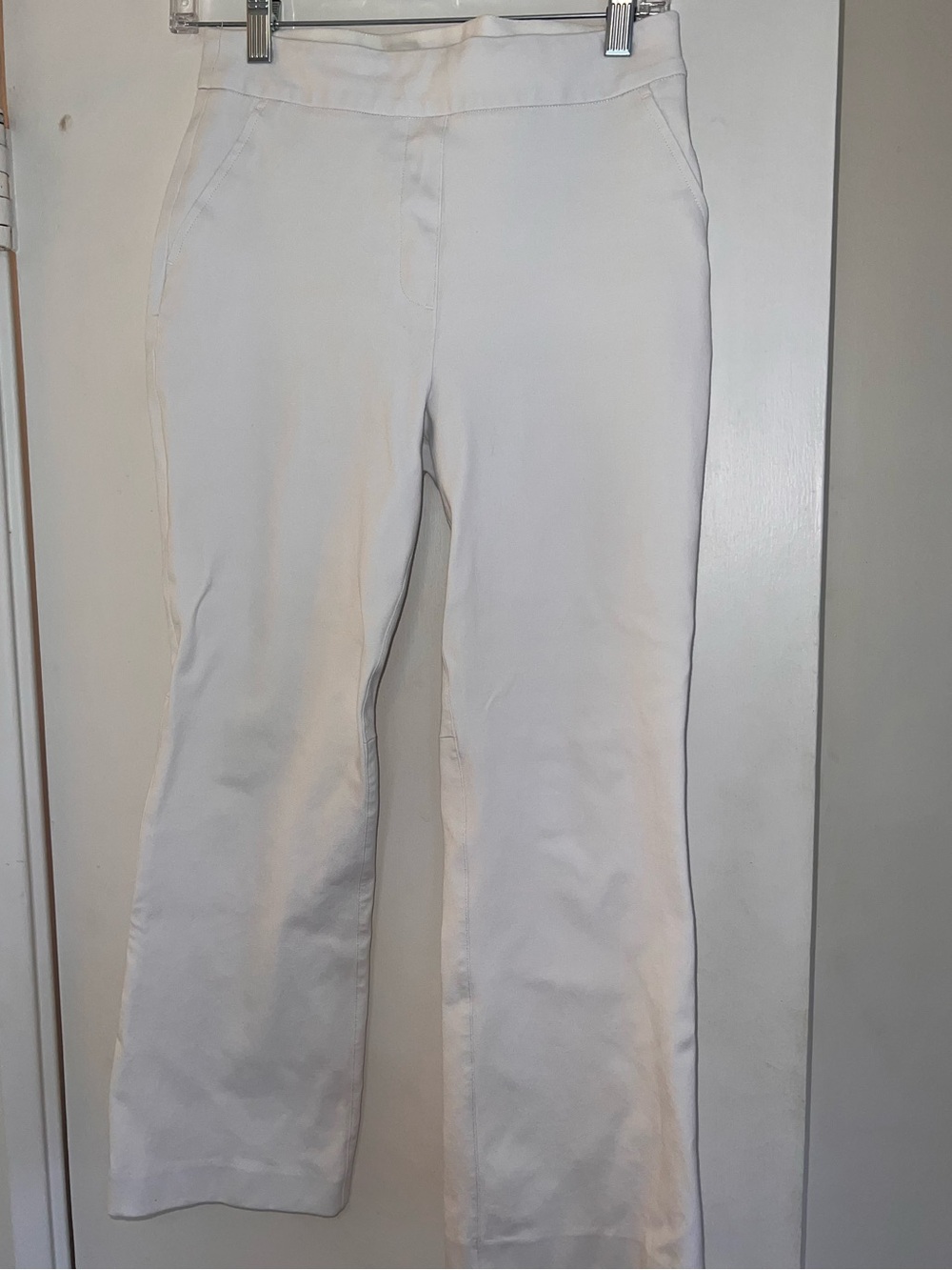Spanx White Pull-On Flare Pants Cropped